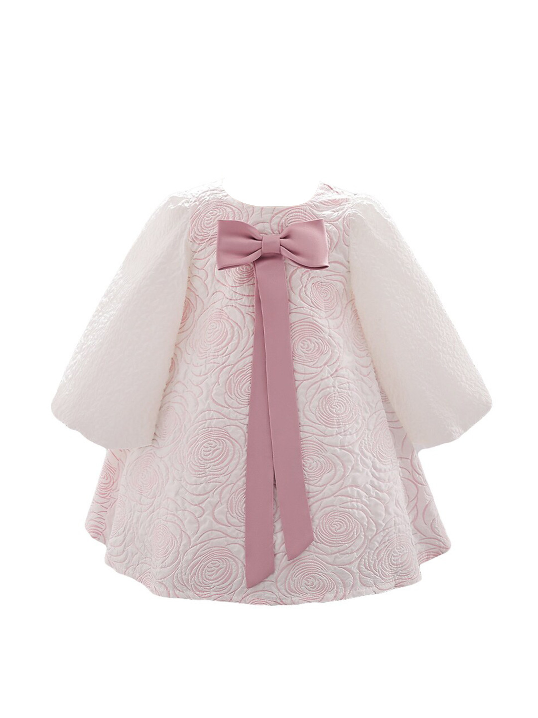 Campana Girls Astrid Raglan Sleeve Dress - Flower Cluster Print - Navy & Pink