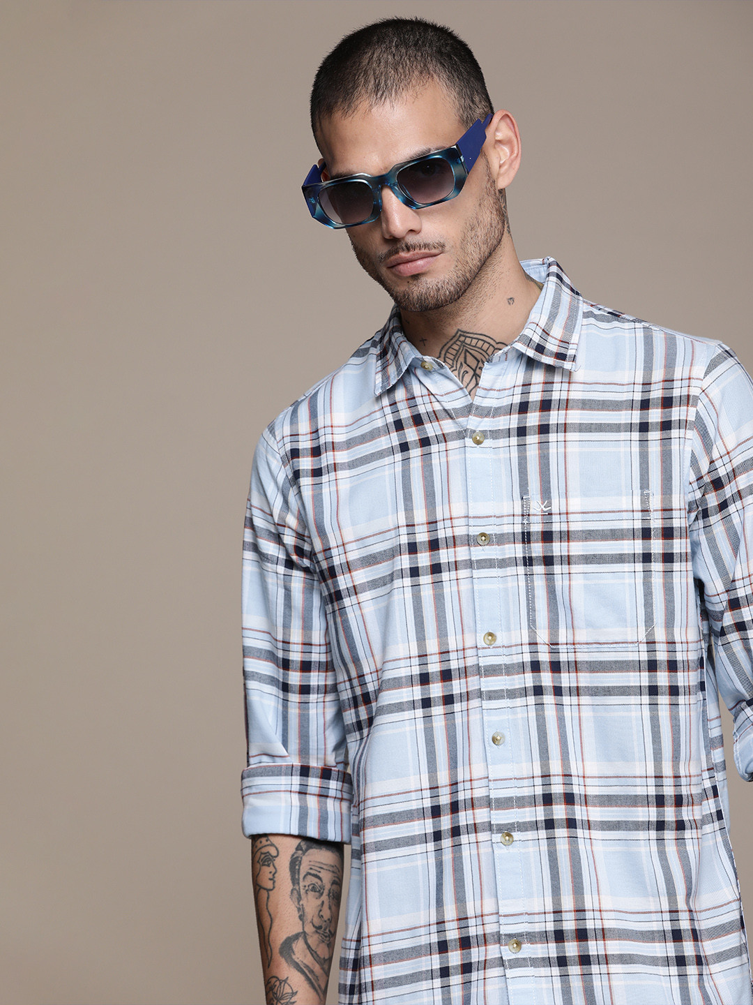 Chemise Homme WSGYJ Slim Fit à Carreaux – Manches Longues, Rouge, Taille S, Neuve Sans étiquette