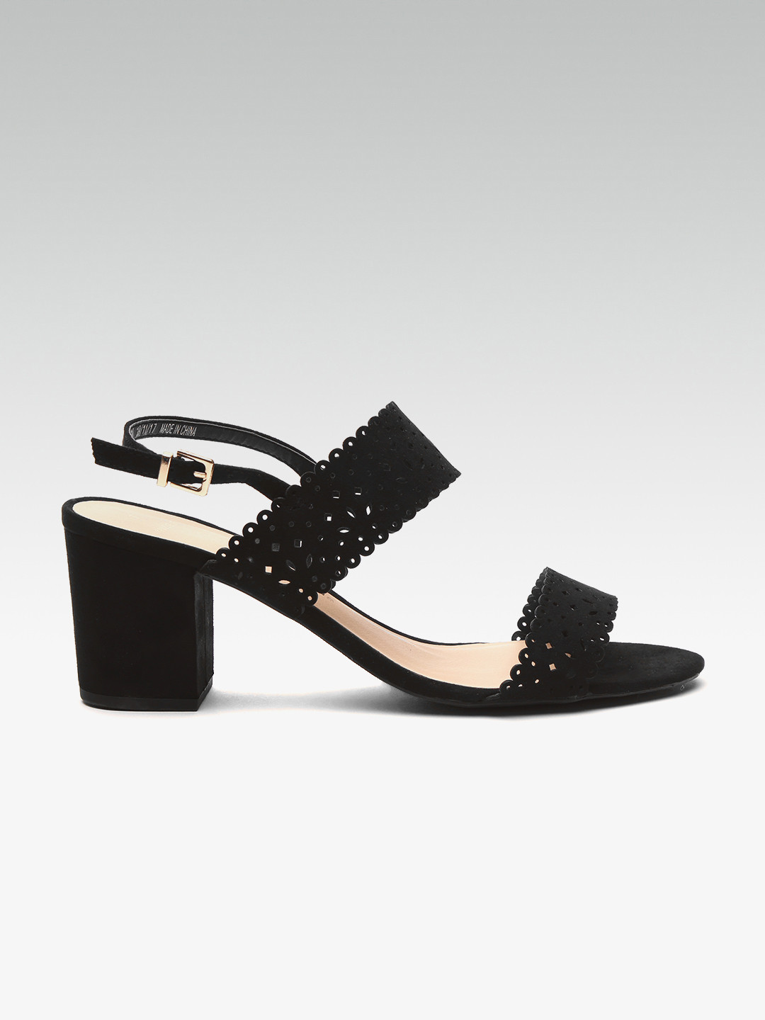 Buy DOROTHY PERKINS Women Black Solid Sandals With Laser Cuts Heels