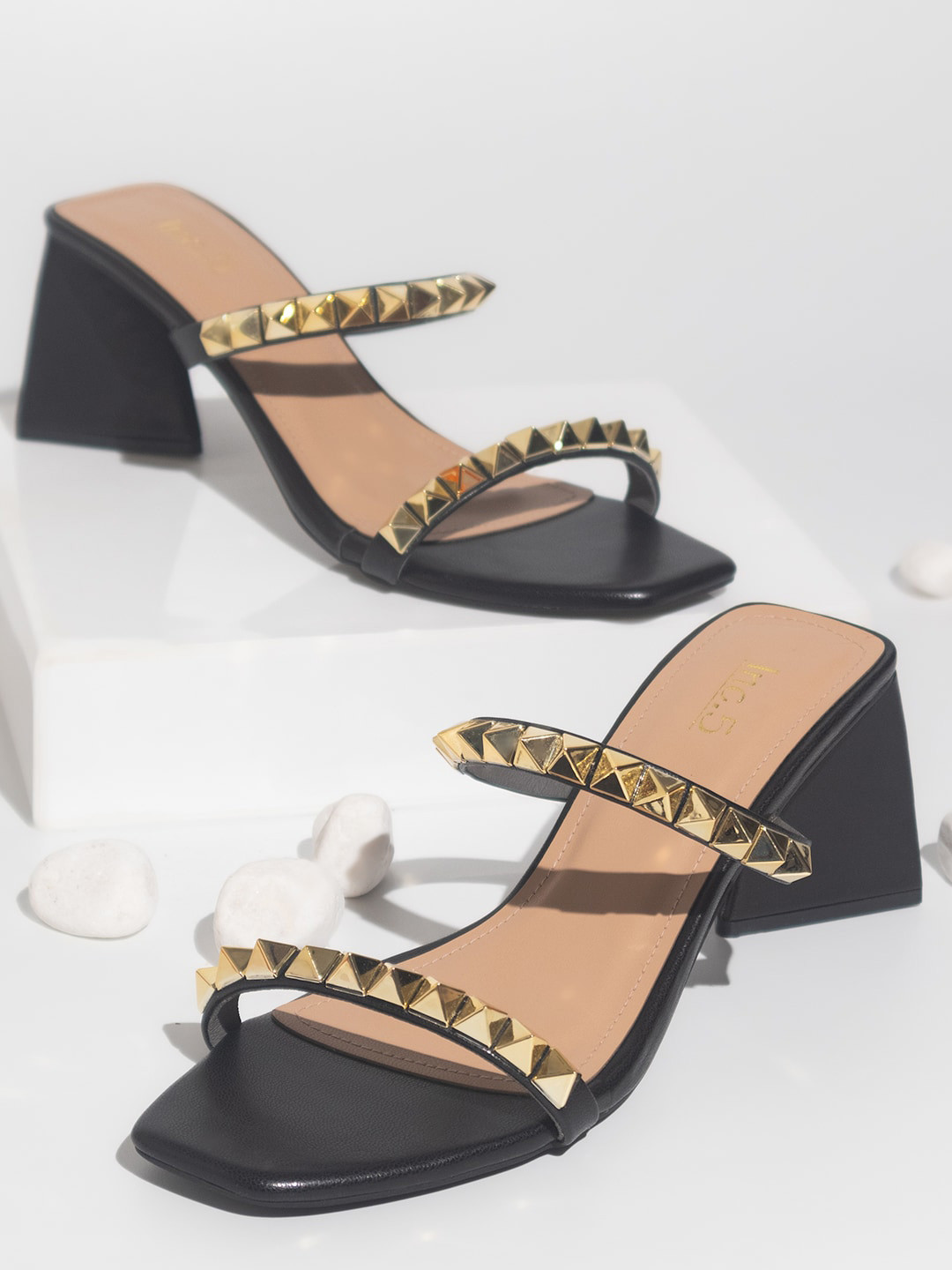 two strap block heels