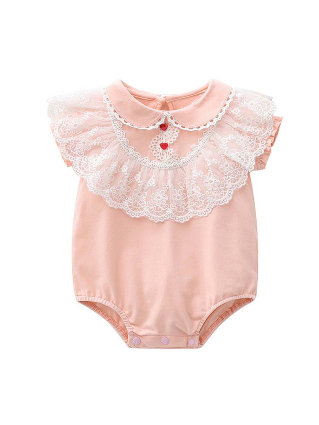 Design Summer Baby Kids Girls Pink Sleeveless Fruits Pattern Strap Bodysuit