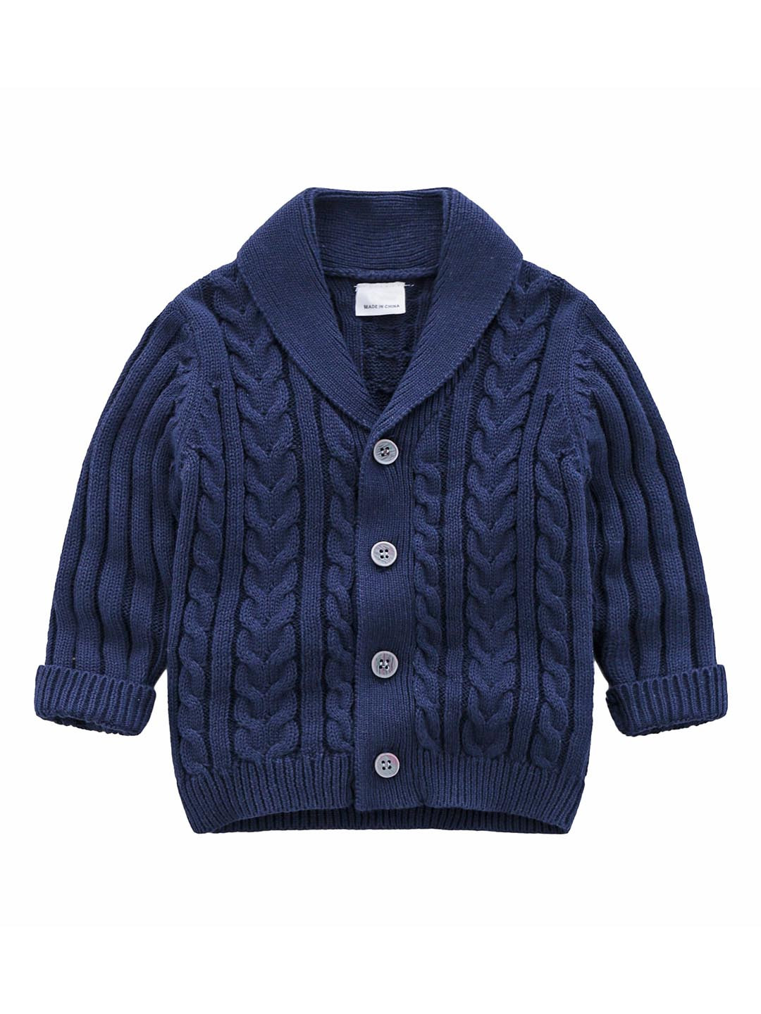 Nautinati Blue Cable-knit Hooded Sweater for Boys