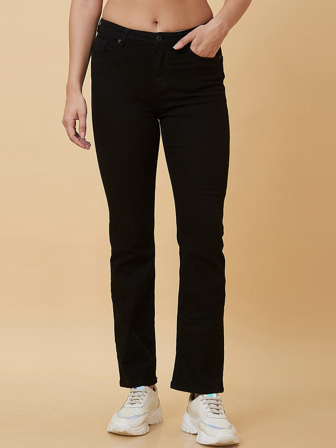 Black Mid Rise Skinny Fit Women's Denim By Being Human Clothing