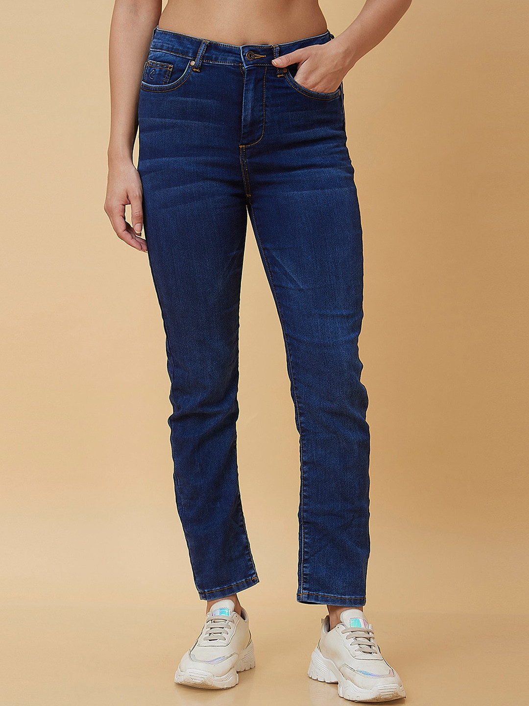 Blue Slim Straight Fit Women's Denim By Being Human Clothing