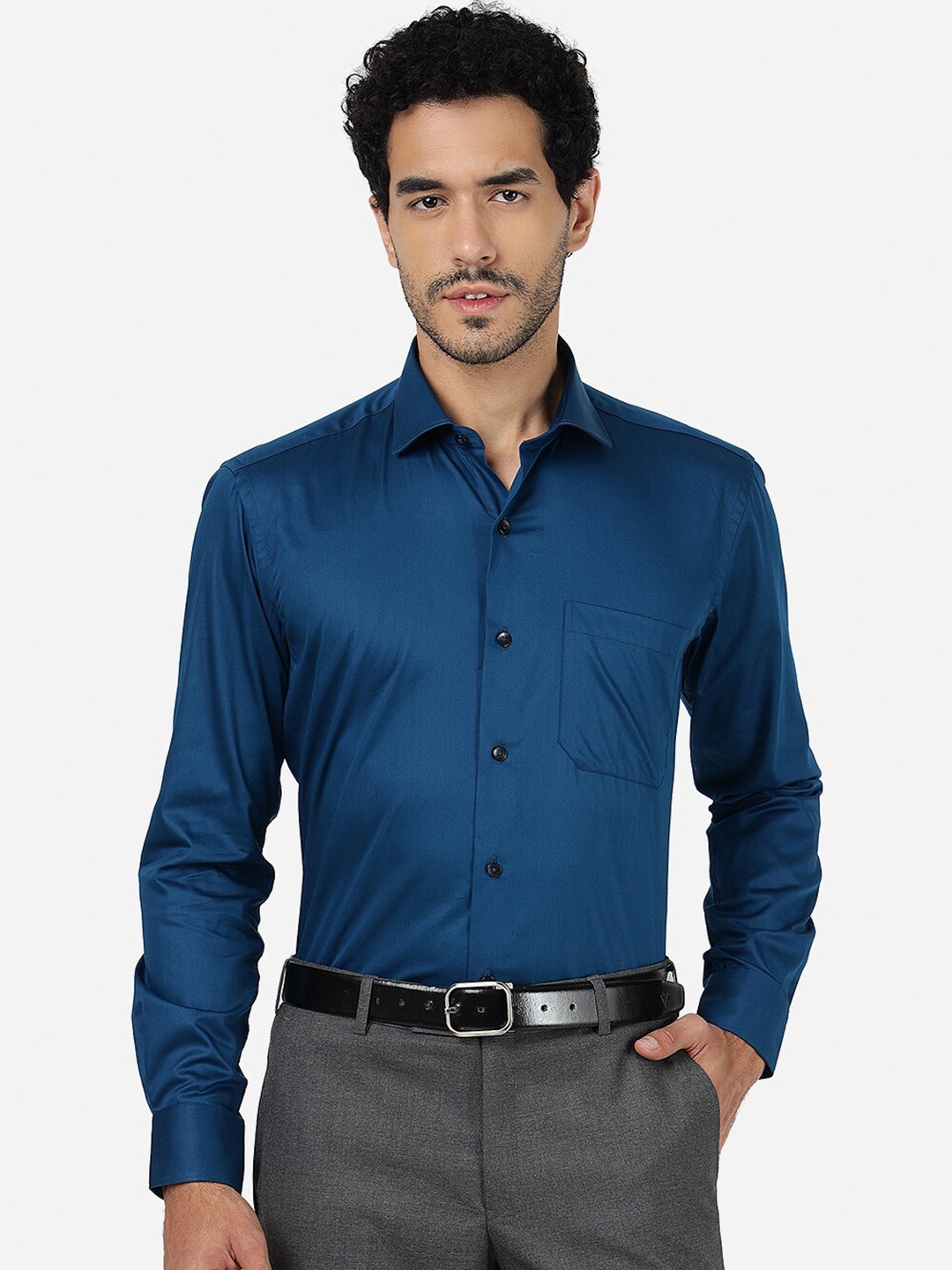 Buy METAL Slim Fit Spread Collar Pure Cotton Formal Shirt - Shirts for ...