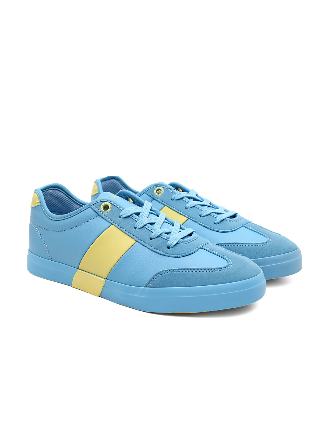 Buy United Colors Of Benetton Men Blue & Yellow Colourblocked Sneakers ...