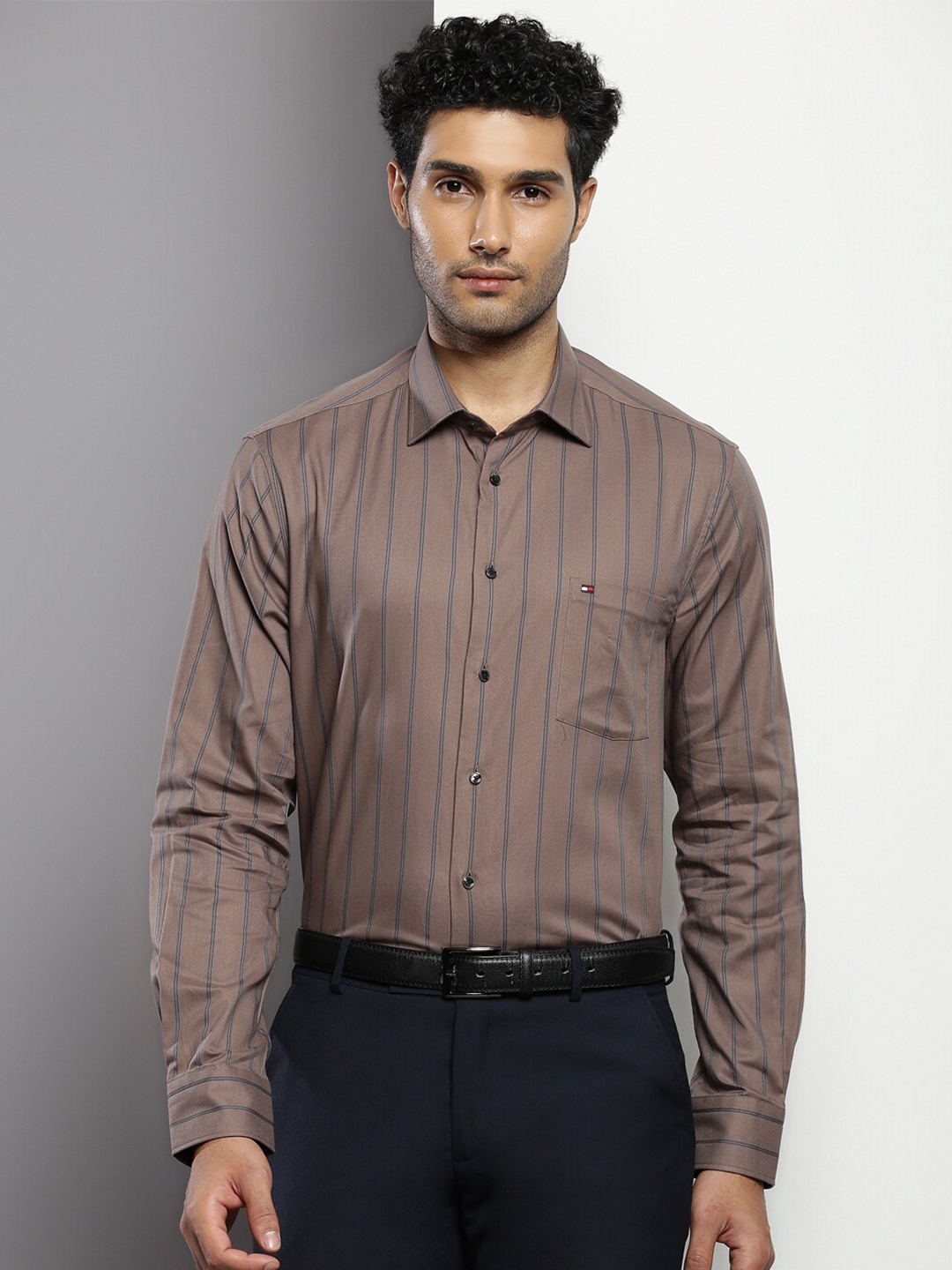 Buy Tommy Hilfiger Striped Classic Cotton Formal Shirt - Shirts for Men ...