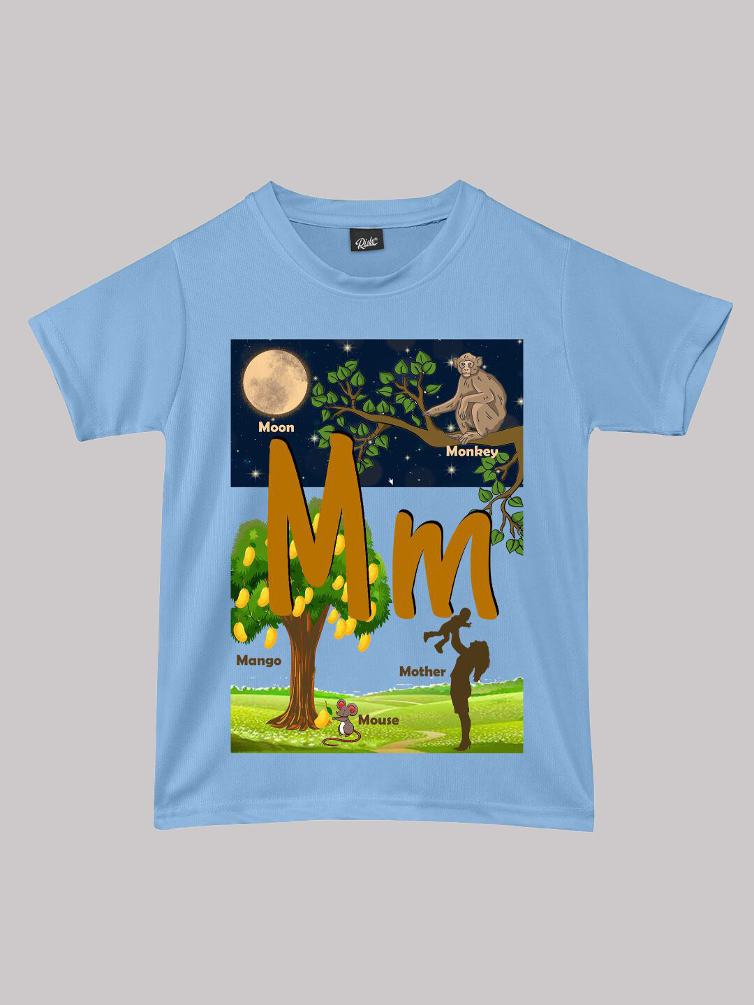 Buy RISH Boys Alphabet M Educational Graphic Printed Short Sleeves T ...