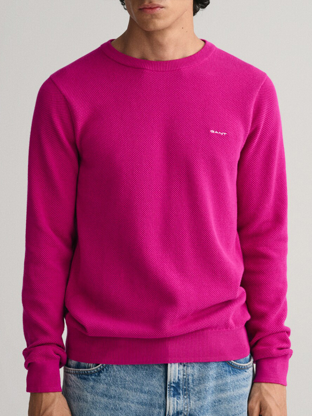Gant Men Solid High Neck Long Sleeves Sweater