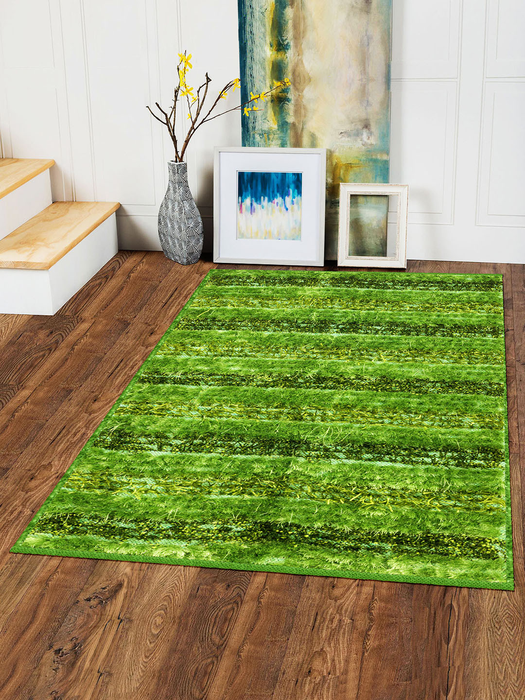Buy Storyhome Green Striped Carpet Carpets for Unisex 2588071 Myntra