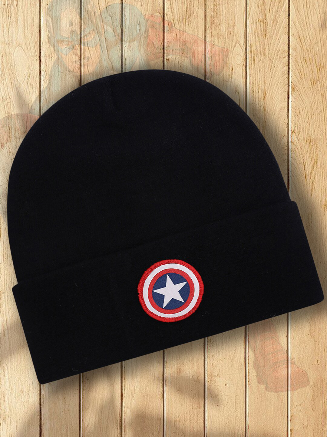 Buy Free Authority Men Captain America Printed Knitted Acrylic Beanies