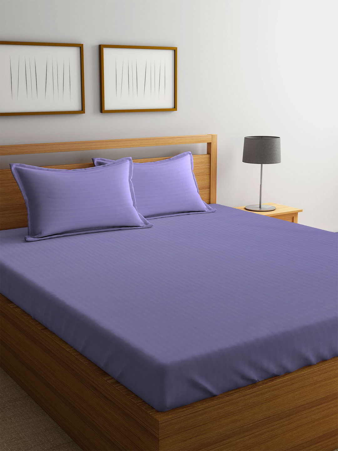 Buy MAFATLAL Purple & Purple Solid Flat 220 TC Cotton 1 King Bedsheet