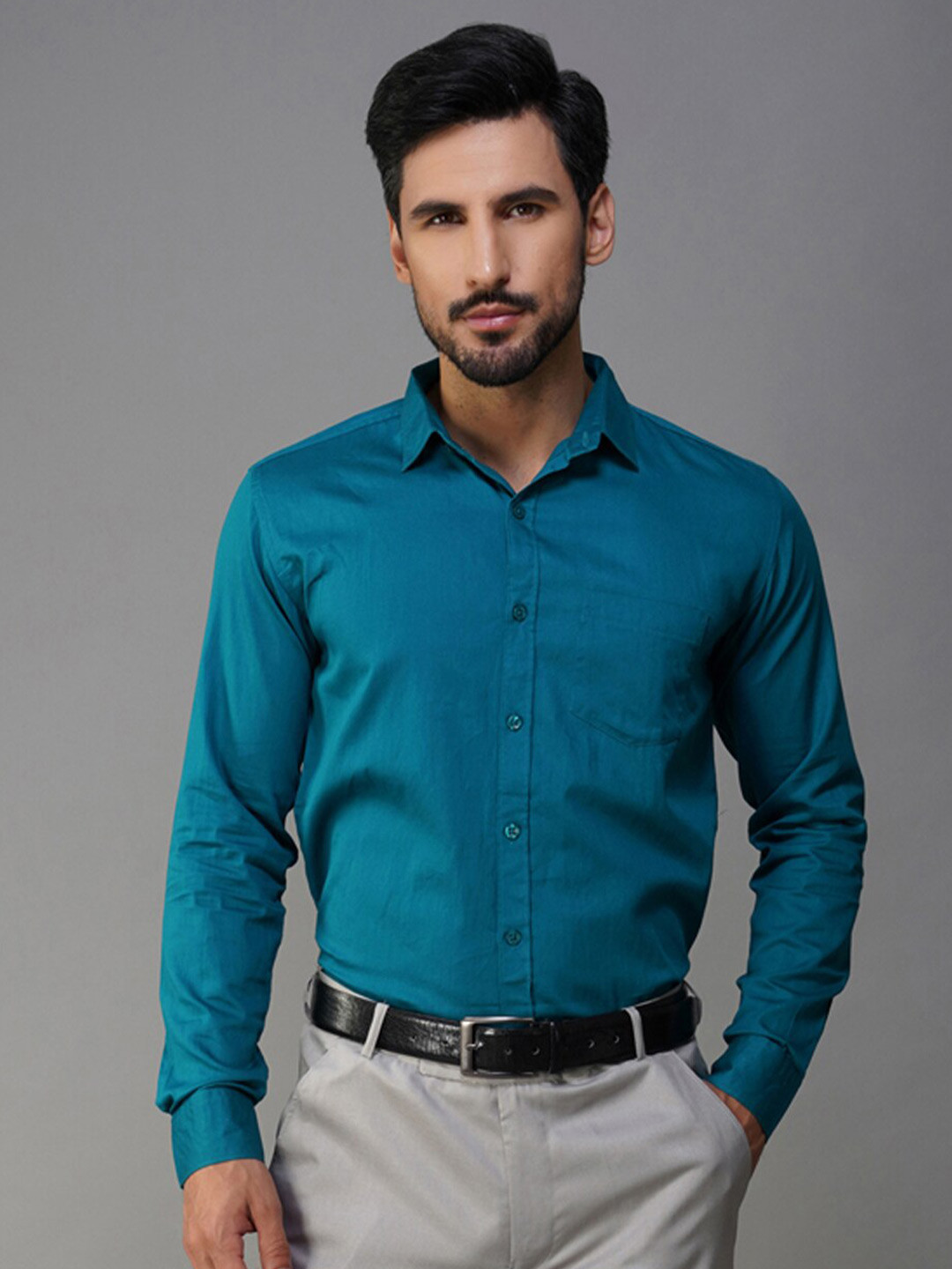 Buy Urban Scissors India Slim Fit Spread Collar Pure Cotton Formal