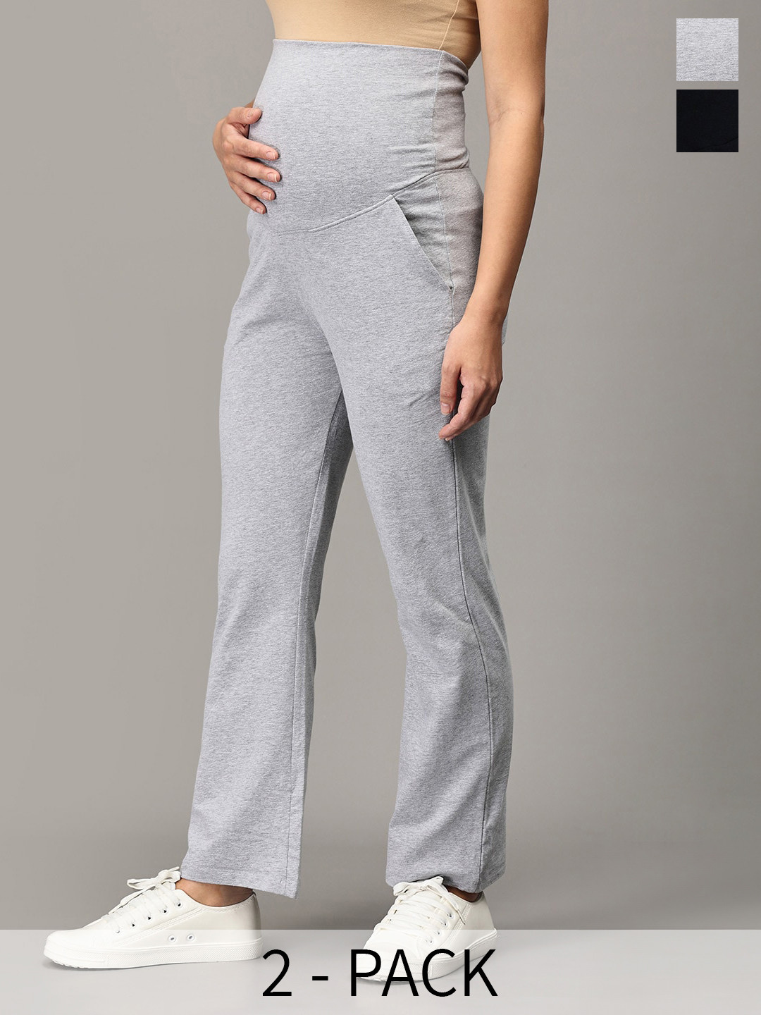 Buy The Mom Store Women Pack Of 2 Maternity Track Pants Track Pants for Women 25893750 Myntra
