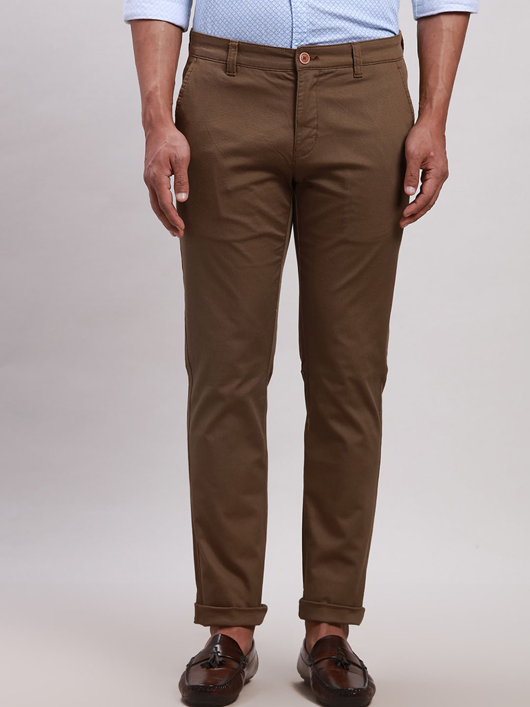 Buy Parx Men Tapered Fit Low Rise Regular Trousers - Trousers for Men ...