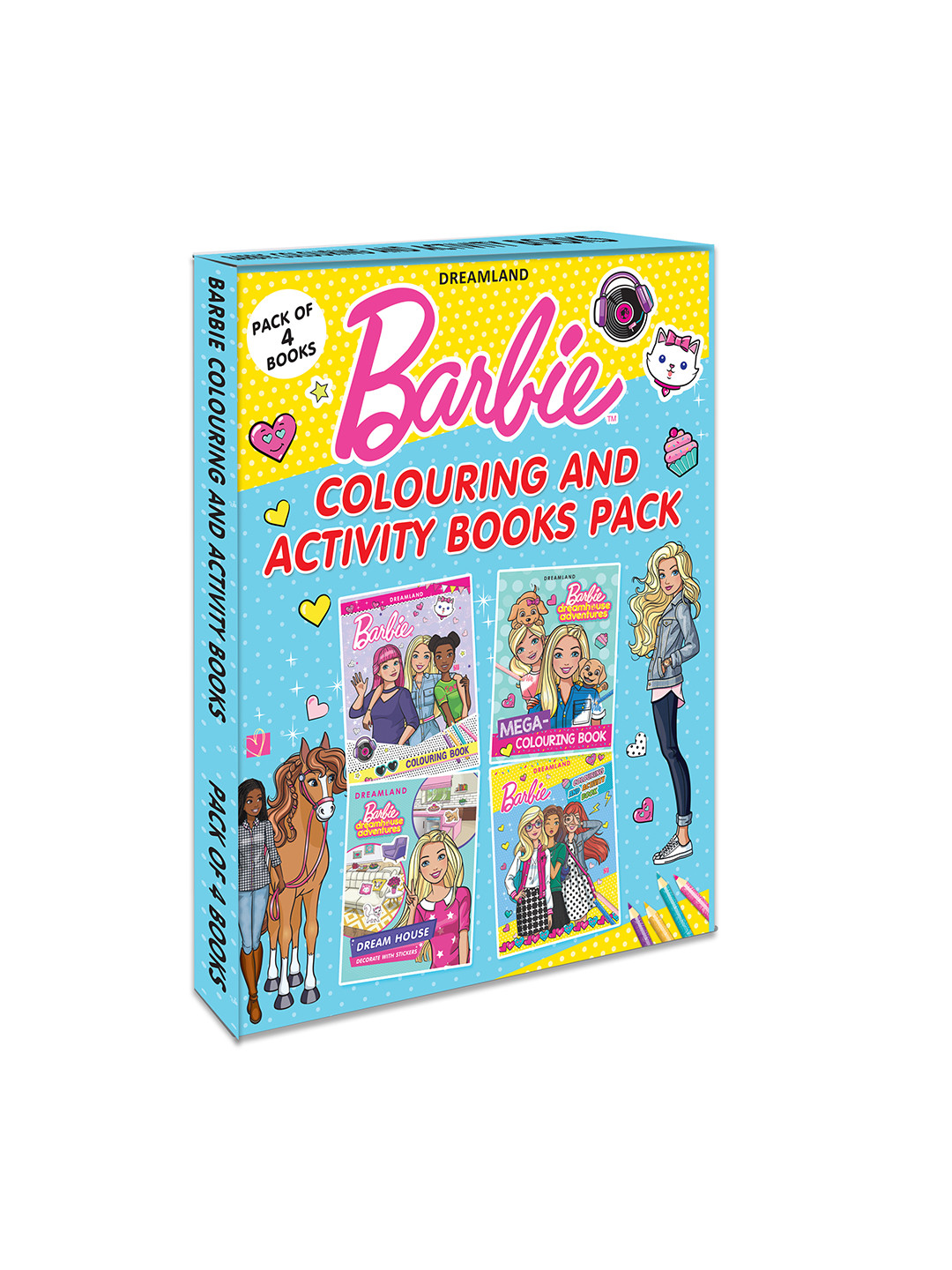 Buy Dreamland Pack Of 4 Barbie Colouring And Activity Books Pack
