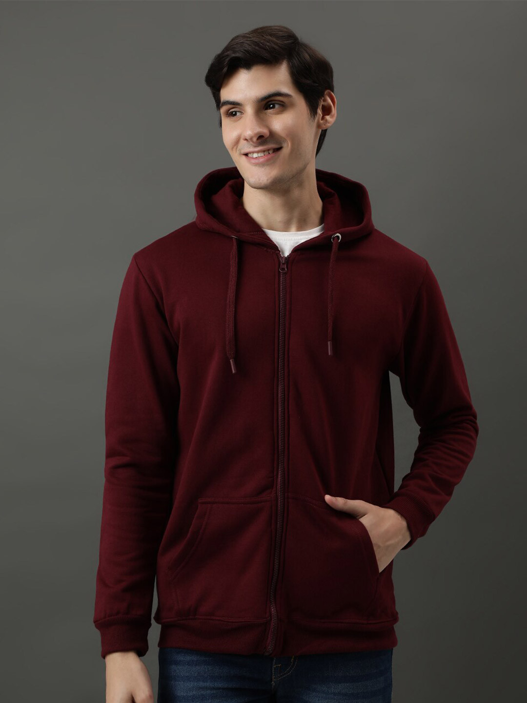 Buy ADRO Hooded Cotton Front Open Sweatshirt - Sweatshirts for Men ...