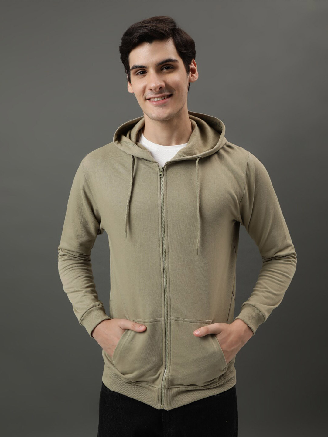 Buy ADRO Hooded Cotton Front Open Sweatshirt - Sweatshirts for Men ...