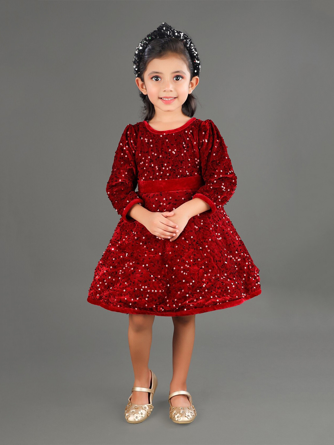 Girls Black Sleeveless Fit & Flare Party Wear Dress With Elegant Bow Detail main image 0