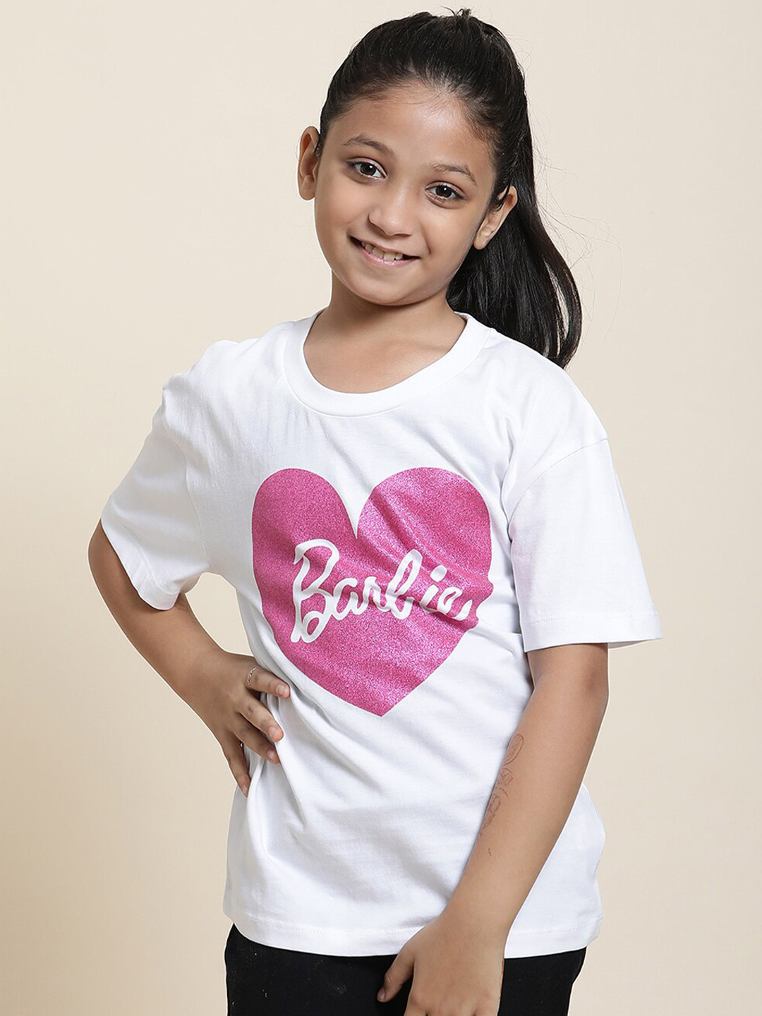 Buy Kids Ville Girls Barbie Printed Pure Cotton Tshirt - Tshirts for Girls 25963550 | Myntra