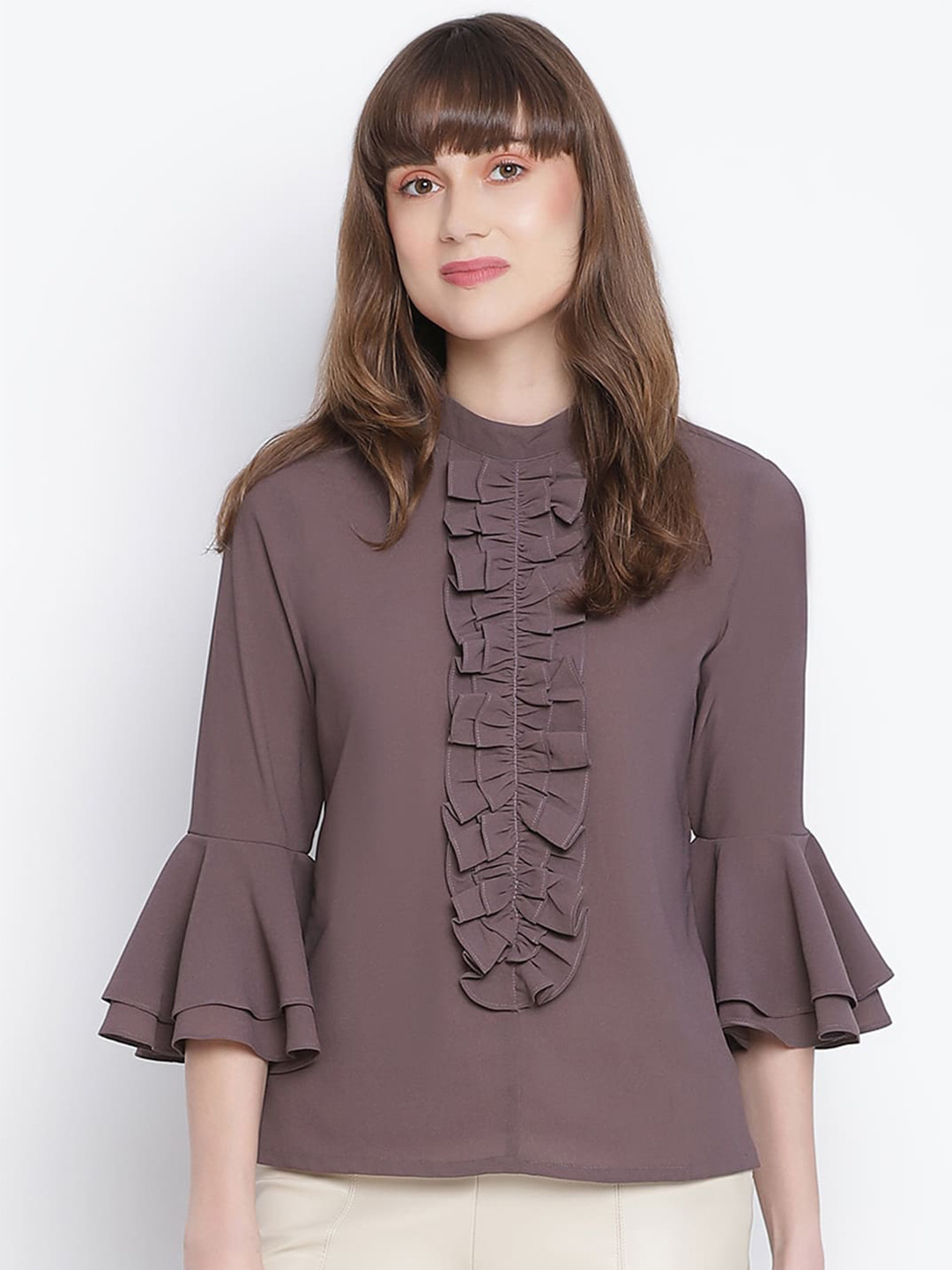 Sew In Love Round Neck Ruffled Top