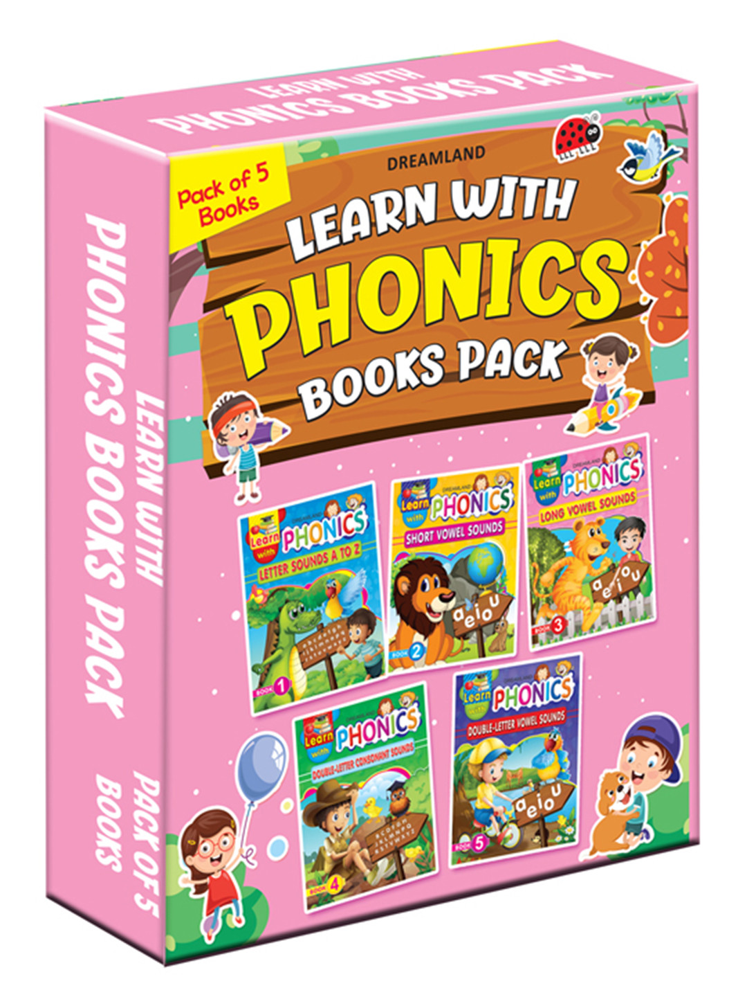 Buy Dreamland Kids Set Of 5 Learn With Phonics Books Learning And Development Toys for Unisex