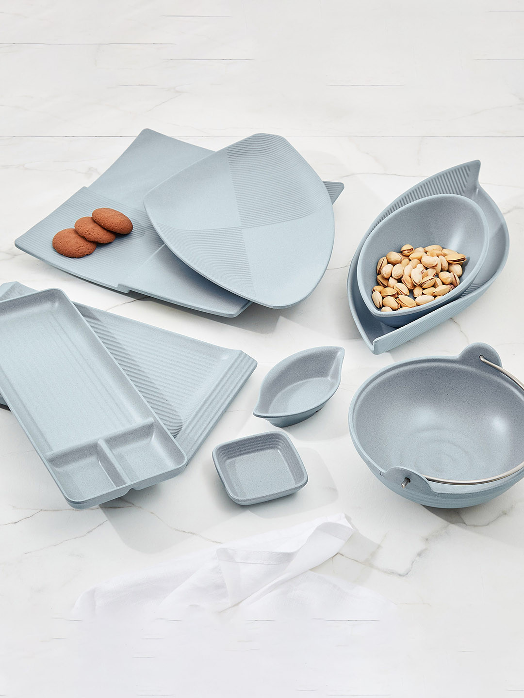 Buy Home Centre Corsica Silvano Blue Textured Melamine Serving Food