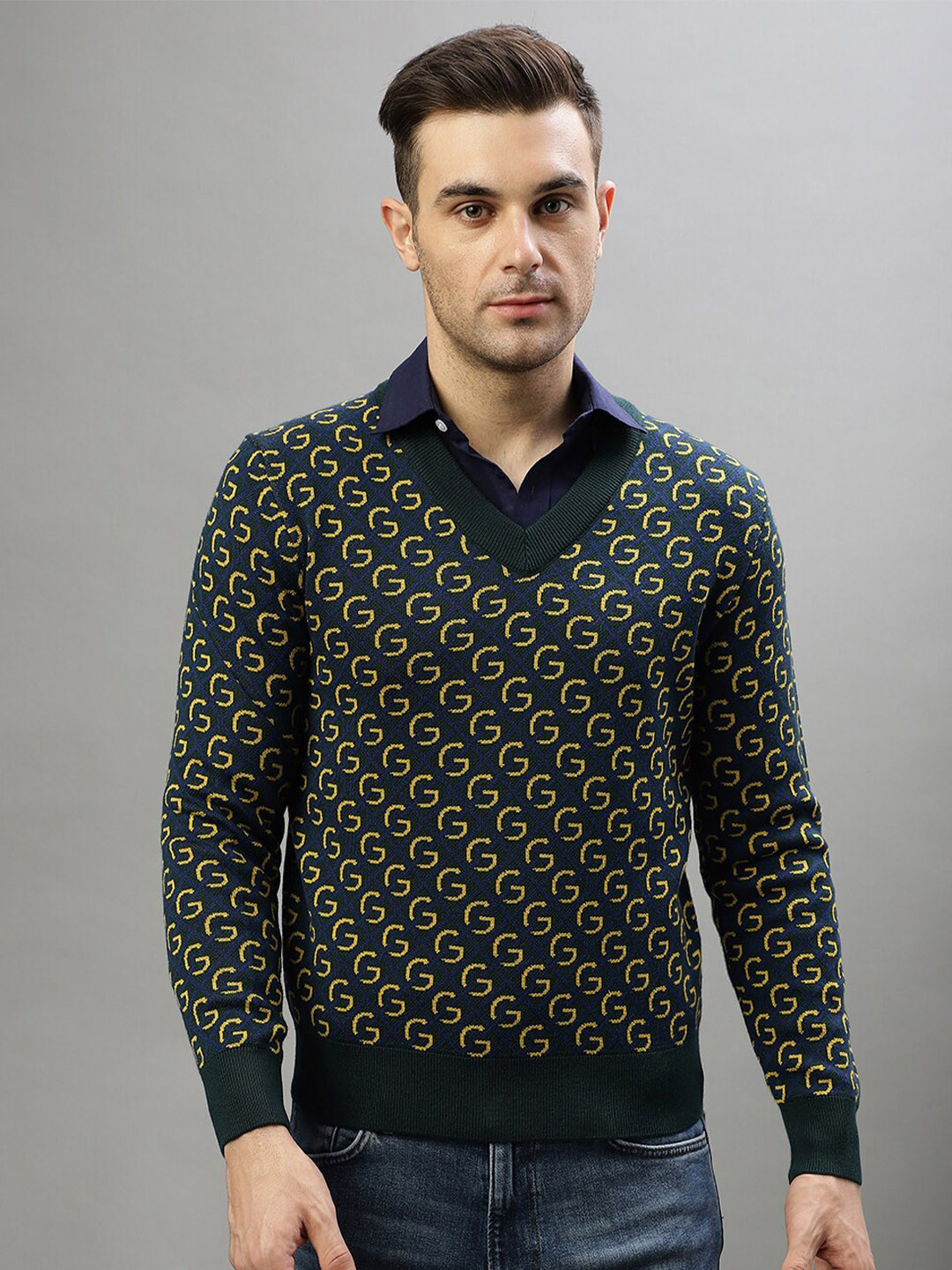 Gant Men Solid Polo Neck Full Sleeves Sweater