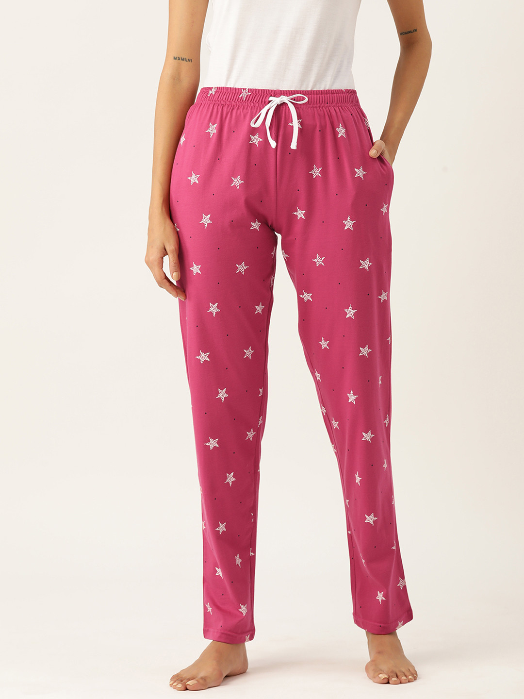 Babyhug Single Jersey Knit Full Length Text & Camouflage Printed Lounge Pants Pack of 2 - Yellow & Blue main image 1