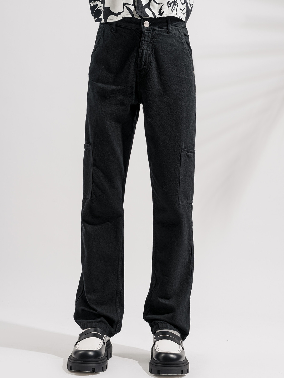 Buy FREAKINS Men Cotton Clean Look No Fade High Rise Cargo Jeans