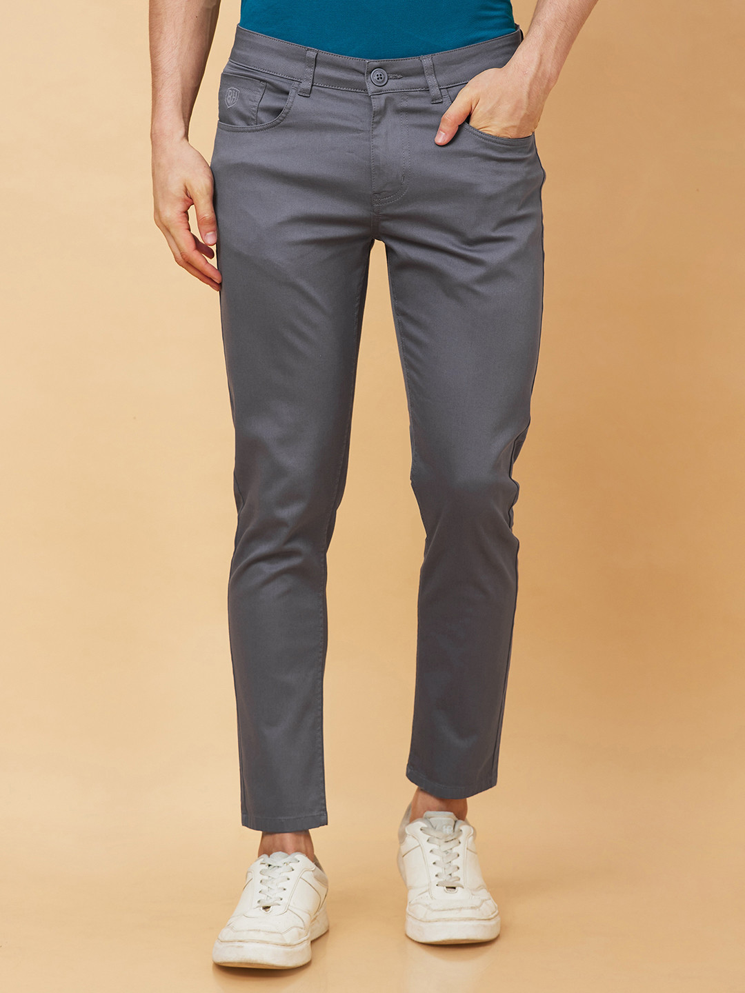 Brown Cropped Fit Men's Chinos by Being Human Clothing