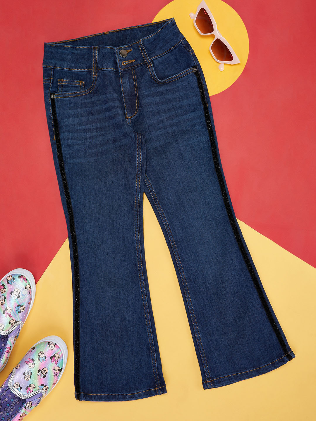 Buy Pantaloons Junior Girls Clean Look Mid Rise Regular Fit Cotton