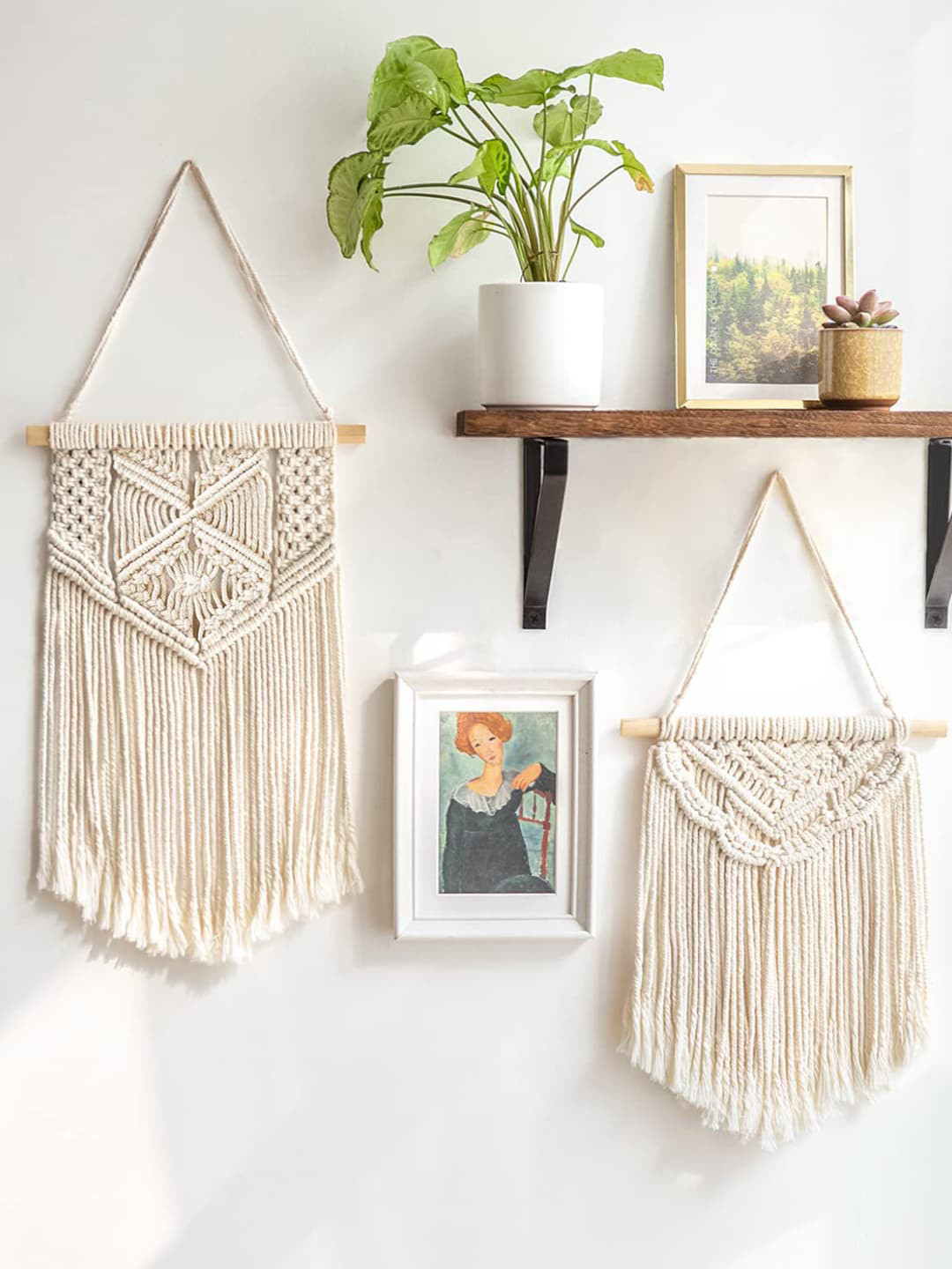 Buy Kaahira Off White 2 Pieces Boho Cotton Tapestry Hanging Wall Decor
