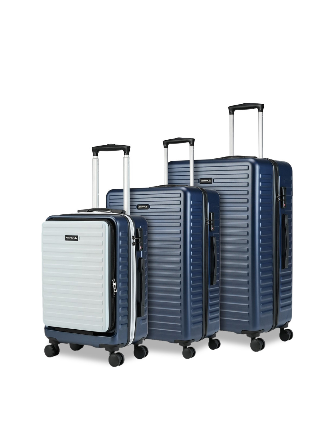 Buy Assembly Stark Set Of 3 Textured 360 Degree Rotation Hard Sided ...