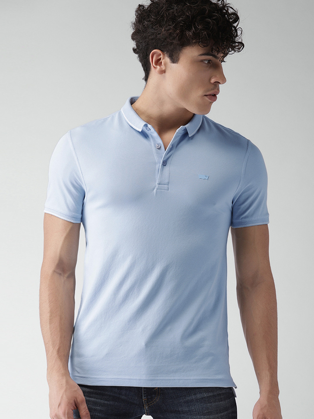 Buy Levis Men Blue Solid Polo Collar T Shirt Tshirts for Men 2607390