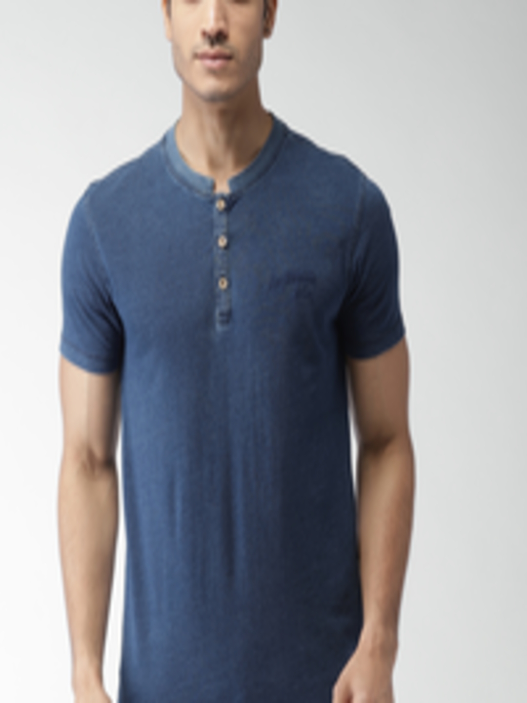Buy Levis Men Blue Solid Henley Neck T Shirt - Tshirts for Men 2607401 ...