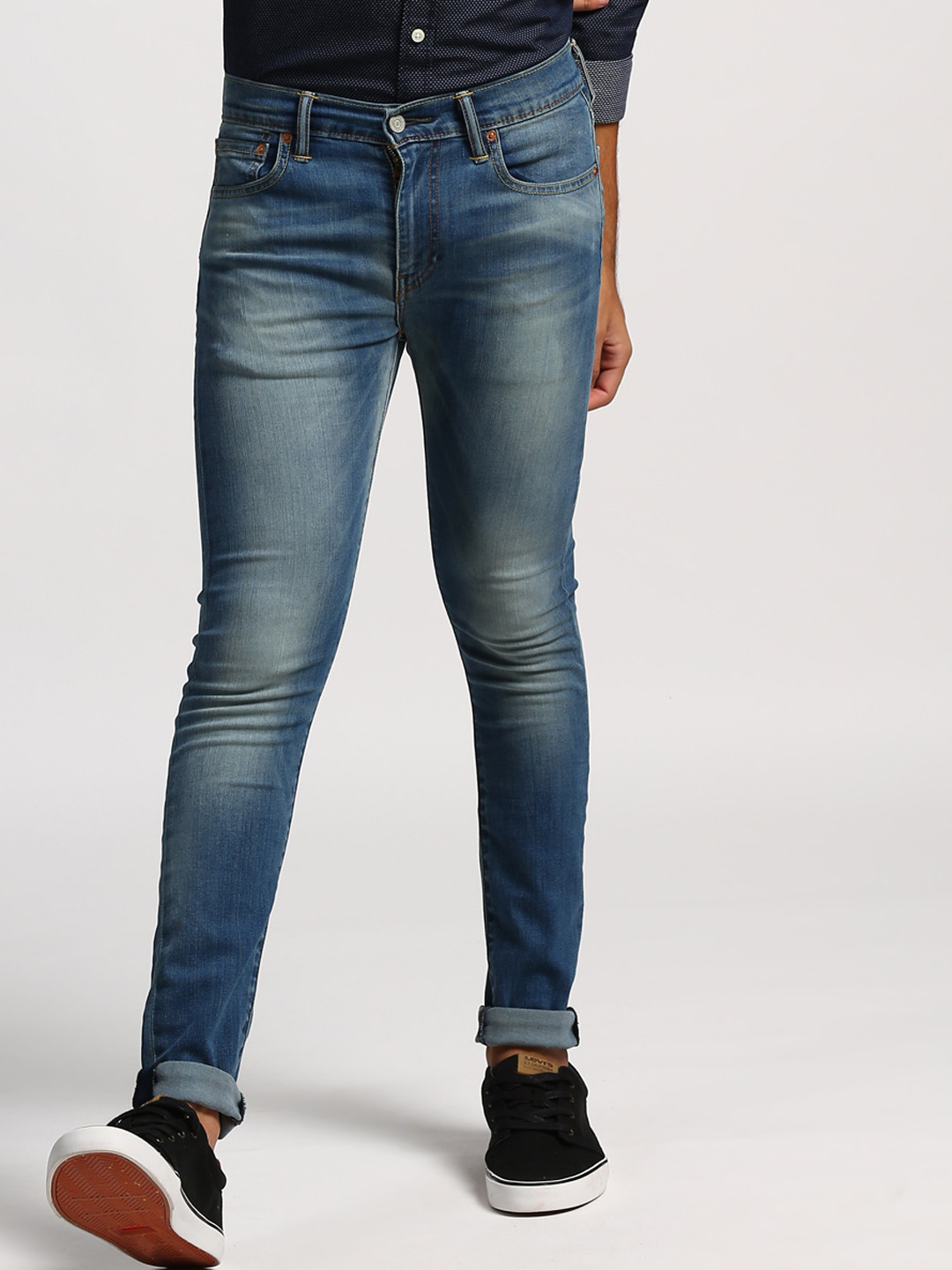 Buy Levis Men Blue 513 Slim Fit Mid Rise Clean Look Stretchable Jeans ...
