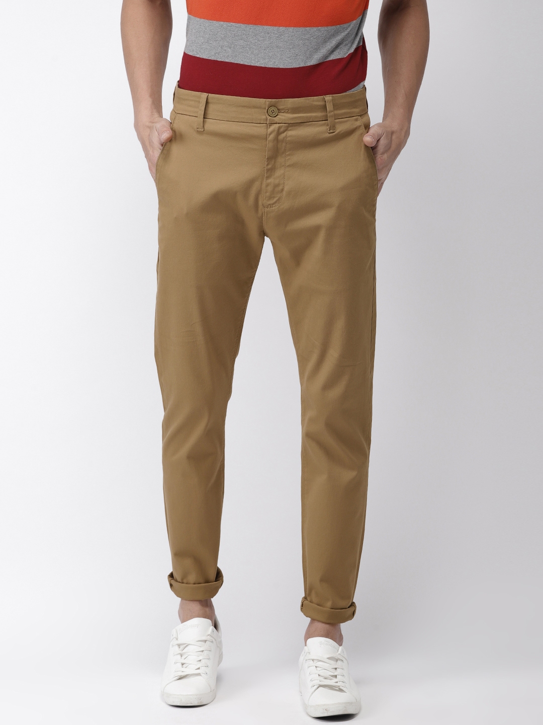 khaki tapered joggers
