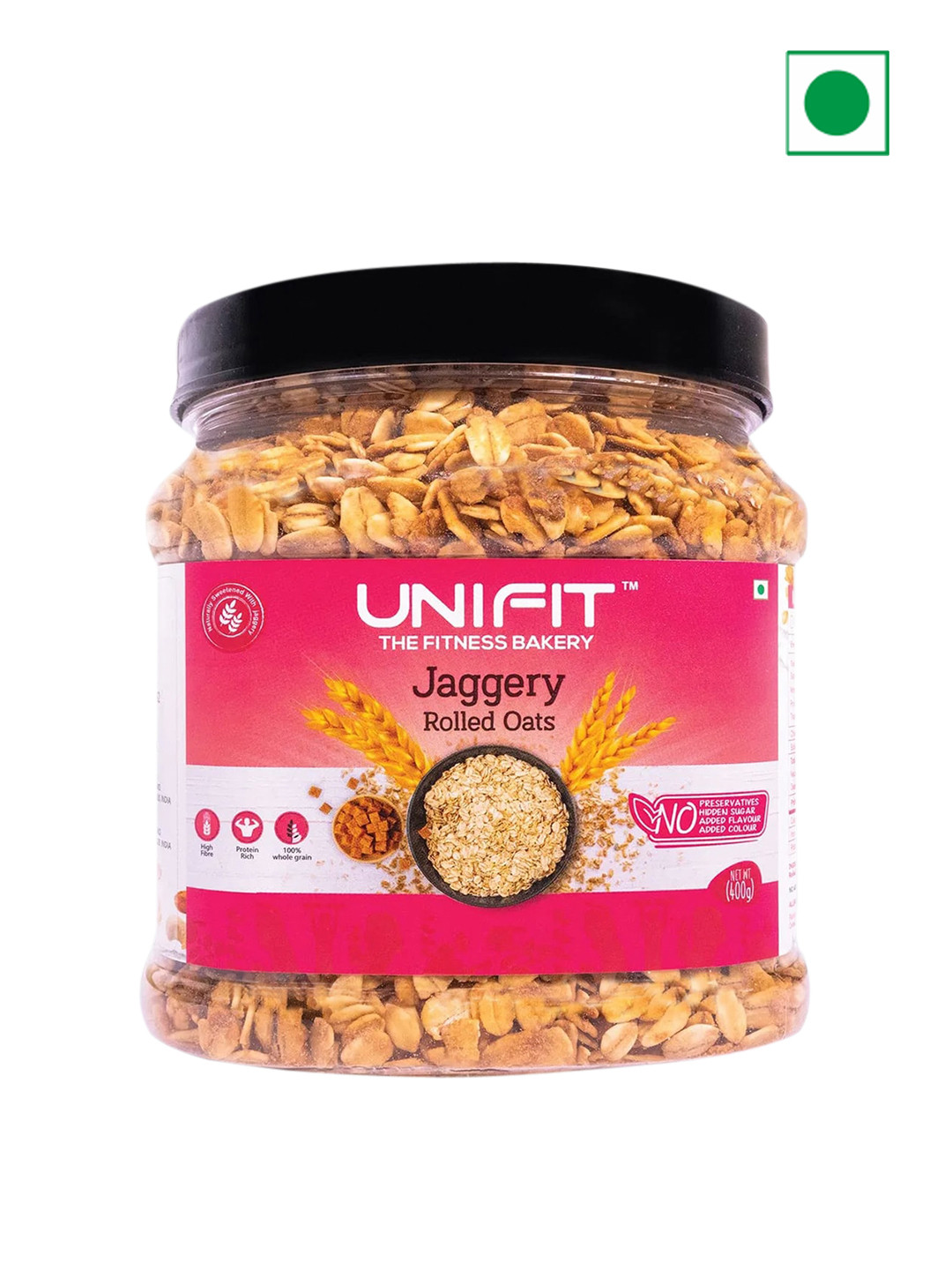 Buy UNIFIT Jaggery Oats Healthy Breakfast High Fiber Oats 400 Gms ...