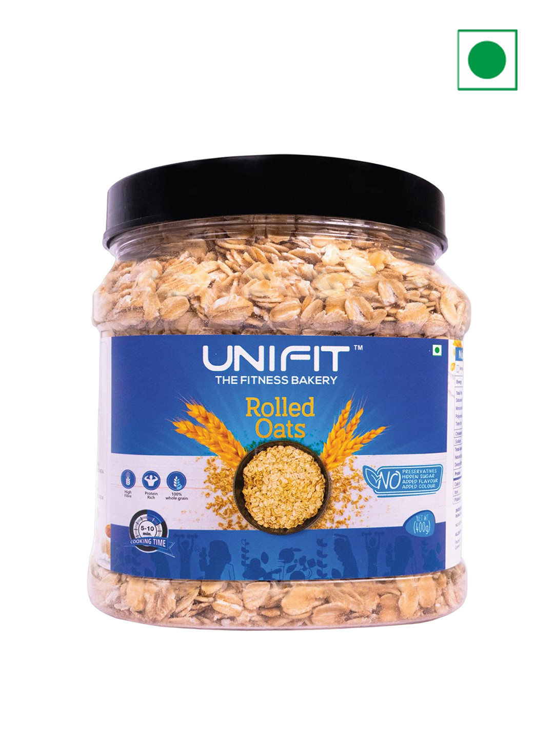 Buy UNIFIT Rolled Oats Healthy Breakfast High Fiber Oats 400g - Cereal ...