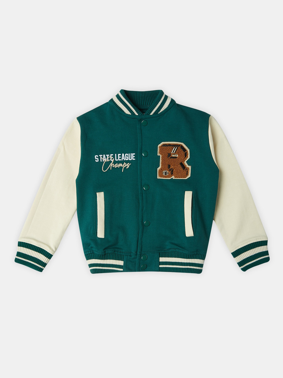 Buy R&B Boys Printed Cotton Varsity Jacket With Zip Detail Jackets for Boys 26082292 Myntra