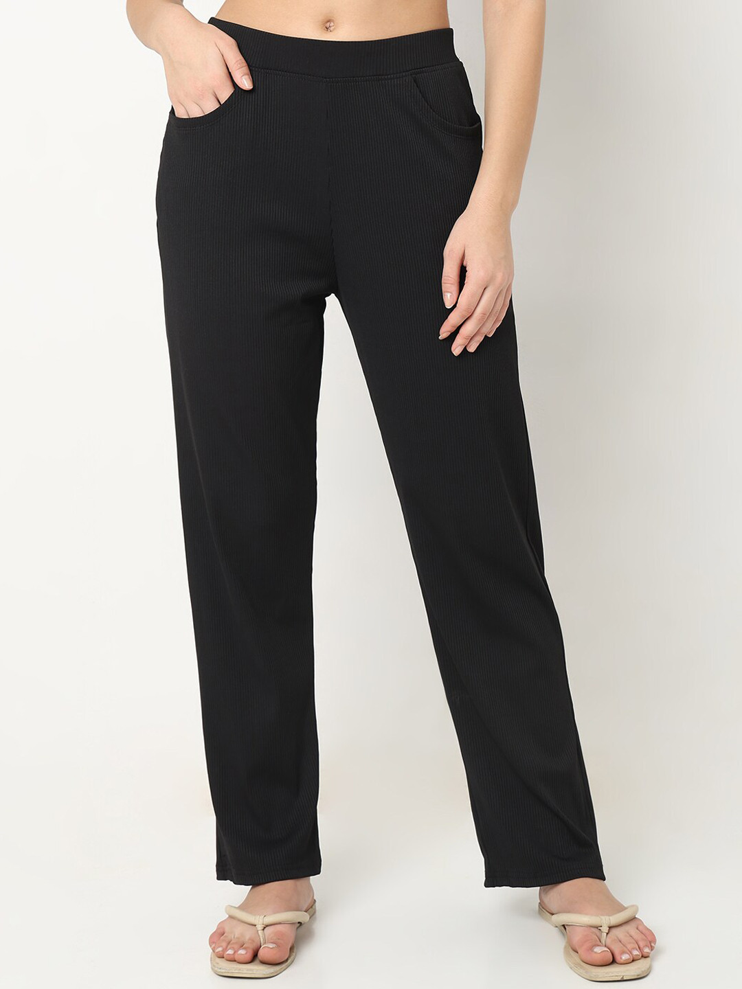 Buy Smarty Pants Women Ribbed Cotton Lounge Pant Lounge Pants for