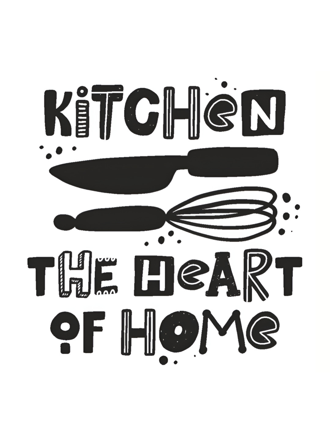Buy CVANU Black Kitchen The Heart Of Home Wall Paper Decals And