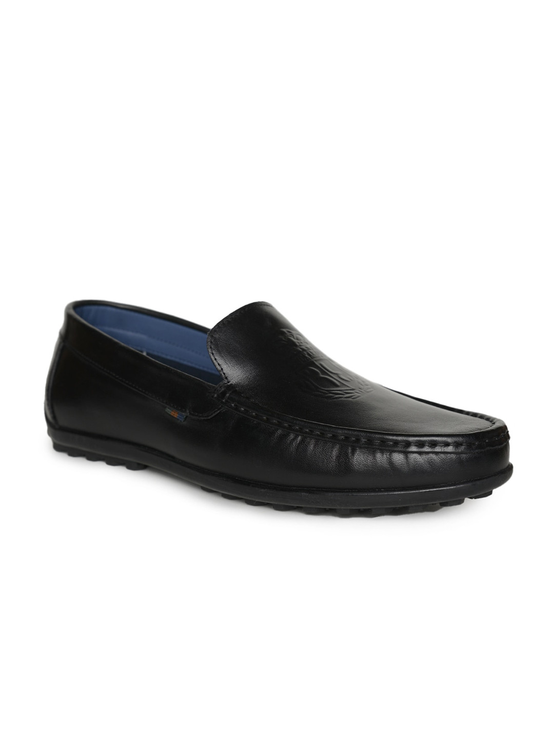 Huy Fringed Double Buckled Leather Loafers, Crust Leather Upper, Experimental Double Monk Leather Sole Loafers, Classy in Navy