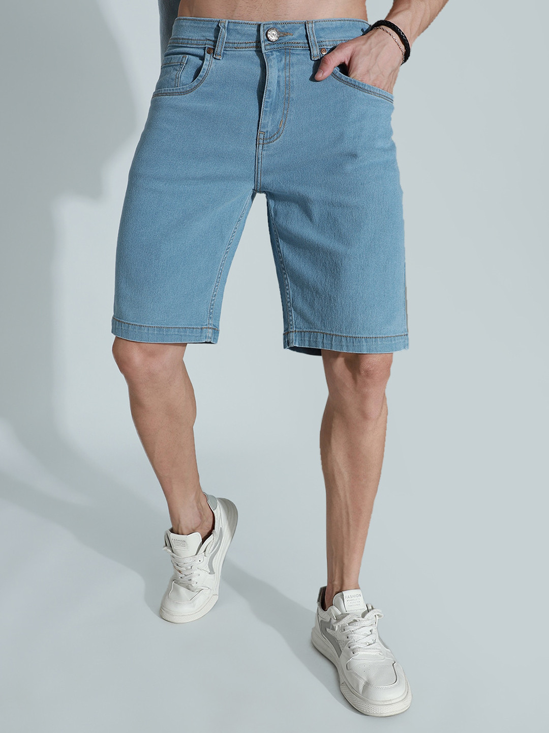 Buy High Star Men Mid Rise Cotton Denim Shorts - Shorts for Men ...