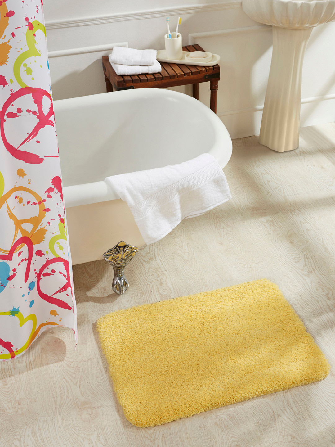 Buy Obsessions Yellow Rectangular Bath Mat Bath Rugs for Unisex