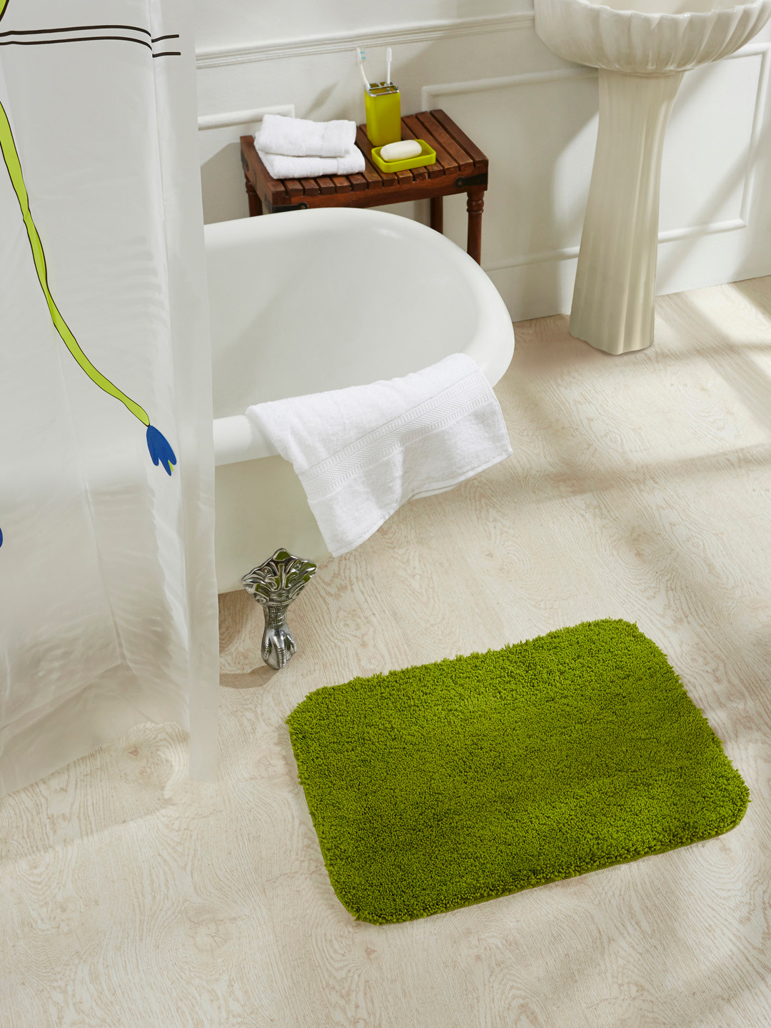 Buy Obsessions Green Rectangular Bath Mat Bath Rugs for Unisex