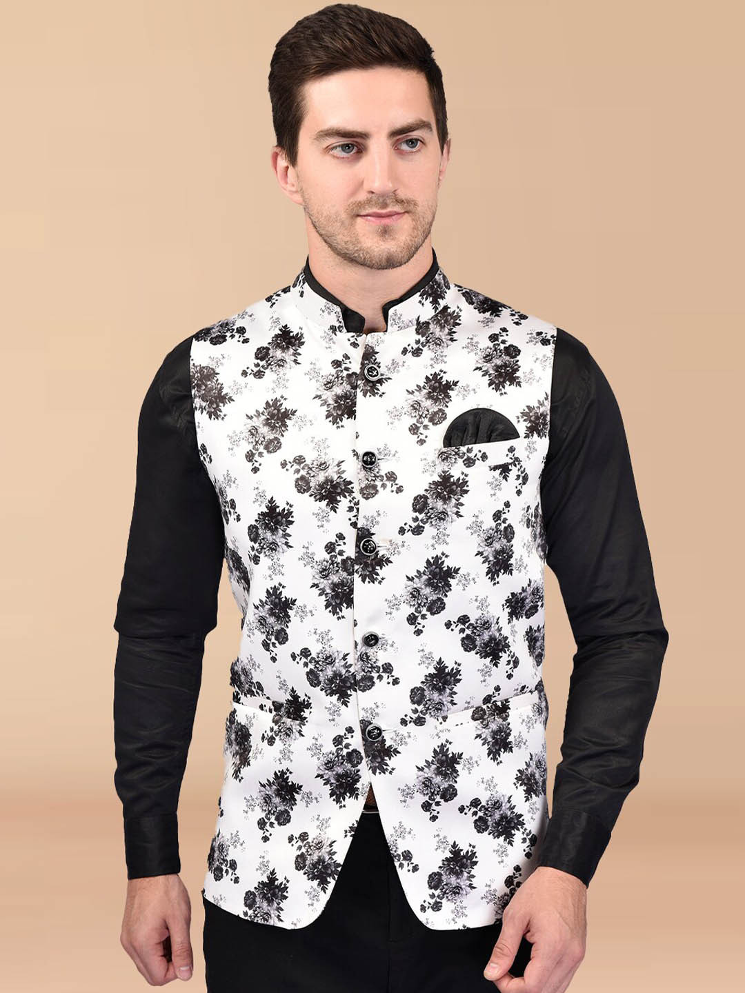 Buy PRINTCULTR Floral Printed Nehru Jackets - Nehru Jackets for Men ...