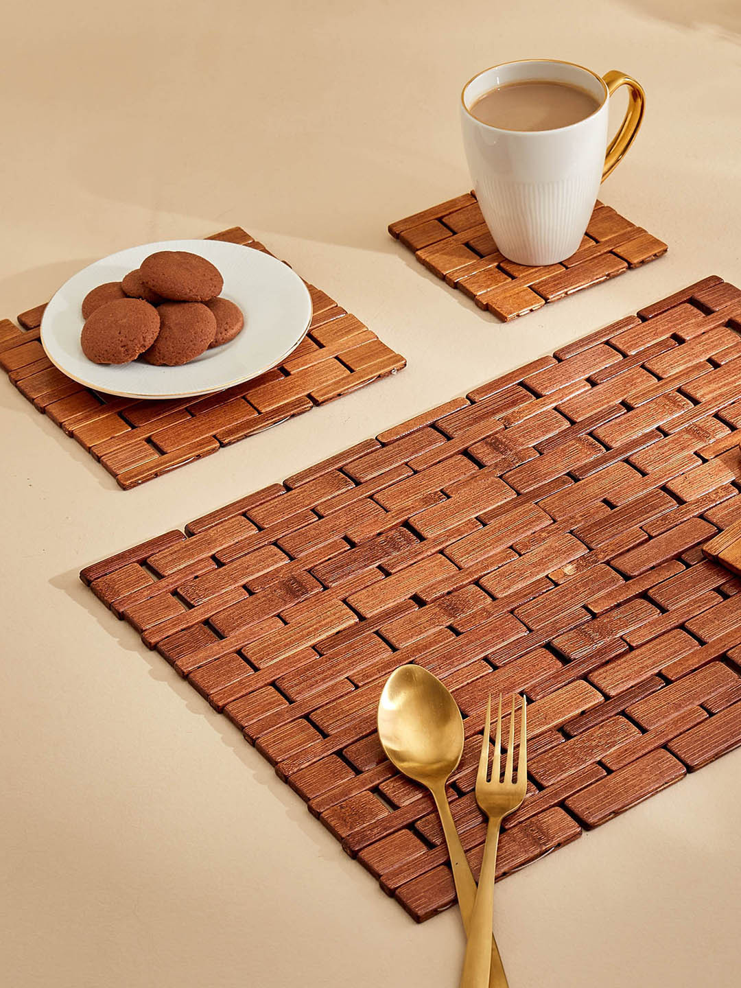 Buy Home Centre Habitat Ebony Brown Rectangular Bamboo Table Placemat