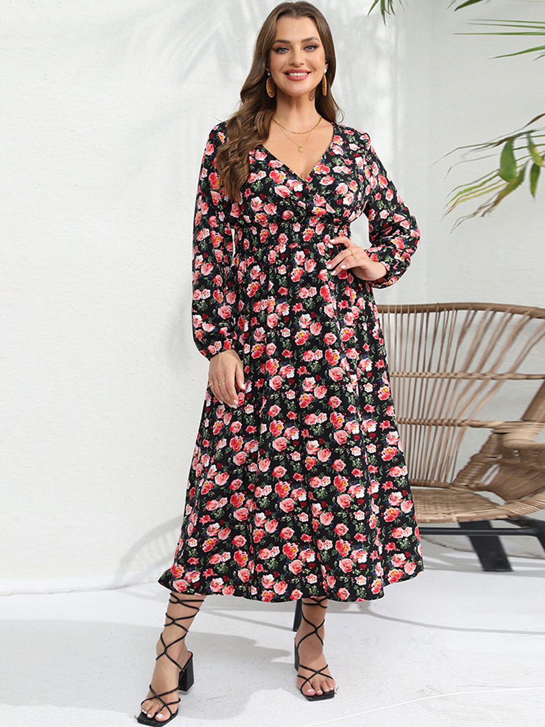 fit and flare evening dress Long Sleeve Floor Length – JiMiss Dresses Size:46x30 Slim Couture-Old-Tag Zara black and white